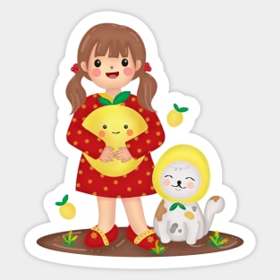 Orange lucky fruit for Chinese new year Sticker